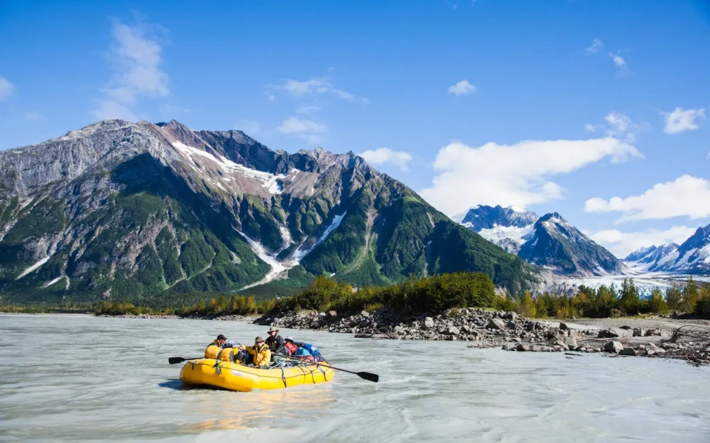 raft on the tatshenshini in canada/alaska