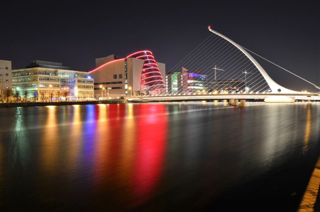 Samuel Beckett Bridge is a cable-stayed swingbridge in Dublin, Ireland.