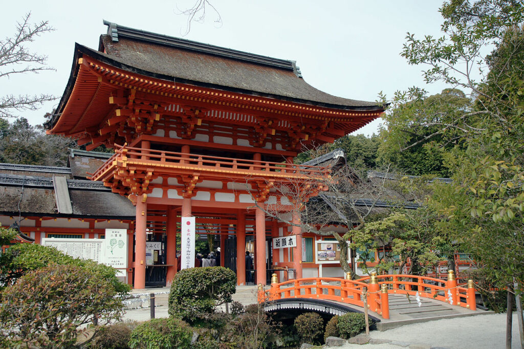 Photo showing Kamigamo Shrine in Kyoto, Japan - part of the entire UNESCO World Heritage area.