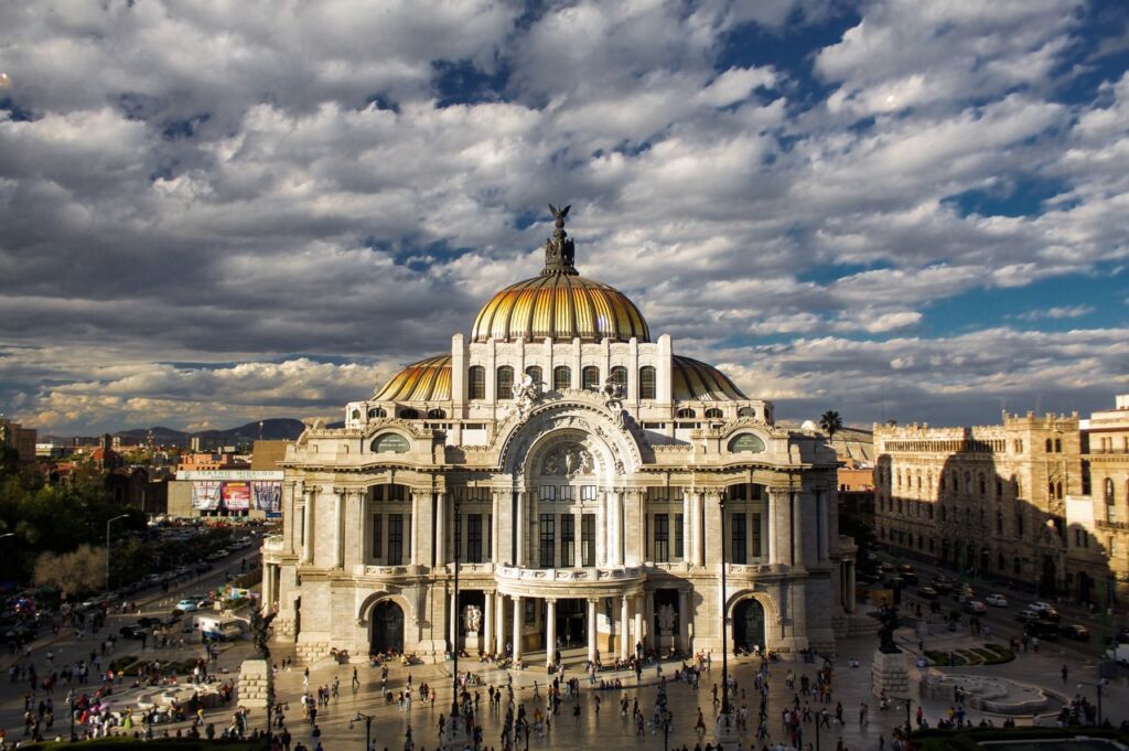 The Palacio de Bellas Artes is a prominent cultural center in Mexico City, Mexico.