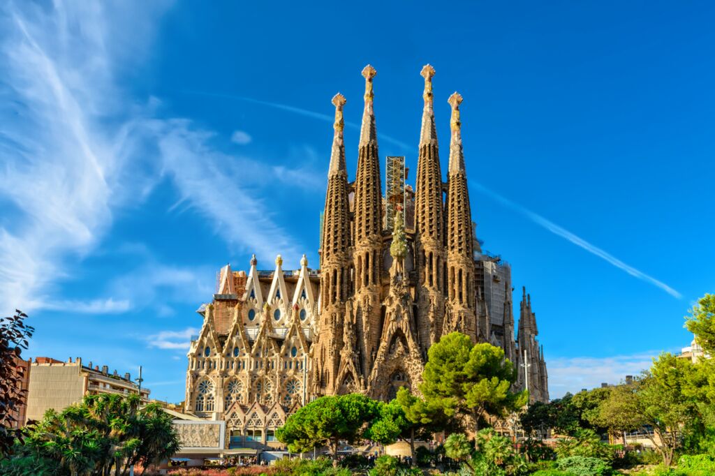 Sagrada Família Church in Barcelona,  Spain