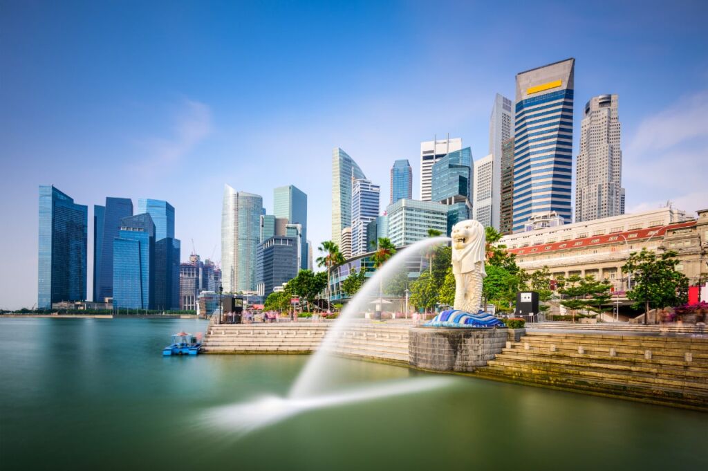 The Merlion statue is the official mascot of Singapore.