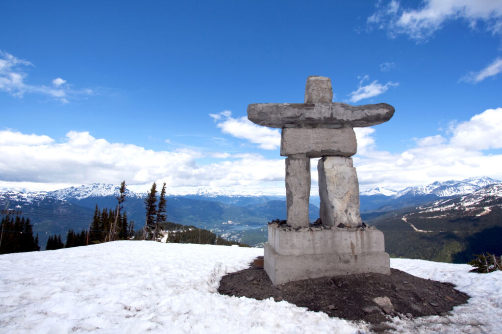 Whistler Mountain with the Olympics Statue